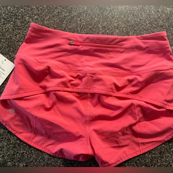 lululemon glaze pink speed up HR short 2.5” lined size 6 nwt - Picture 3 of 4